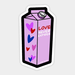Love never expires Valentine’s Day milk carton Sticker